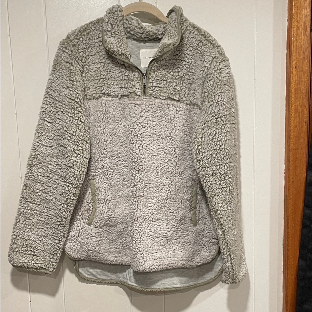 Cozy light Green Sherpa Jacket